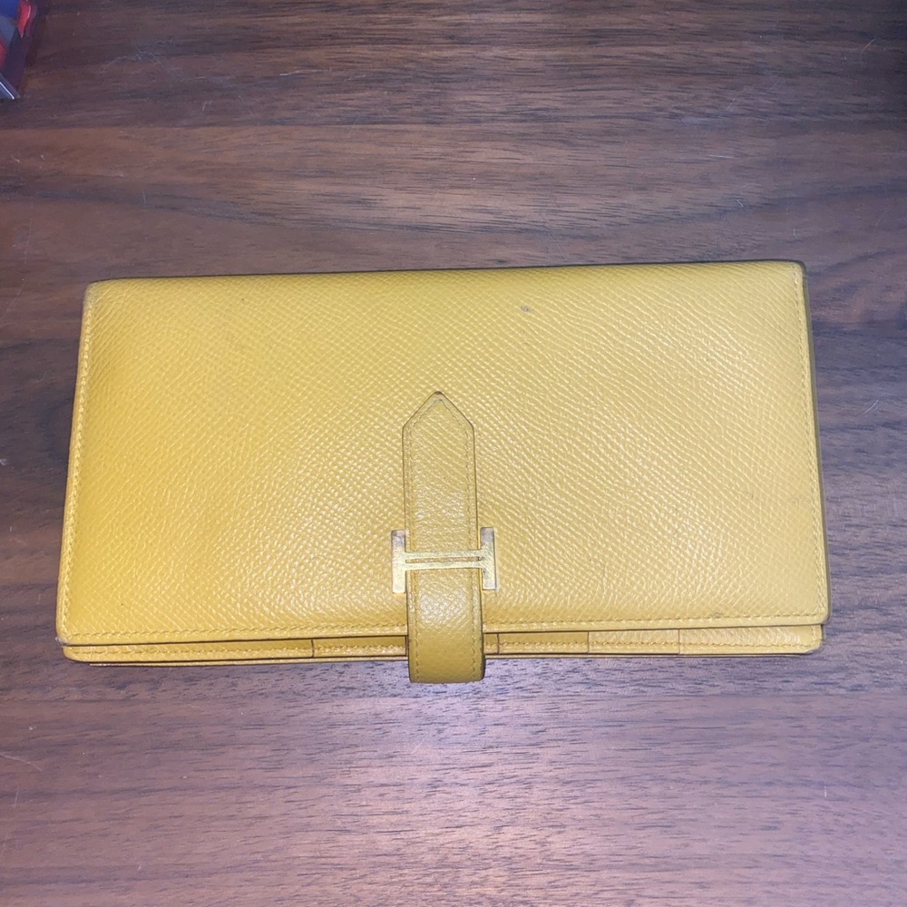 Hermes Vibrant Yellow Leather Wallet